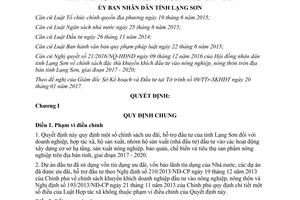 Quyết định 02/2017/QĐ-UBND chính sách đặc thù khuyến khích đầu tư vào nông nghiệp nông thôn Lạng Sơn