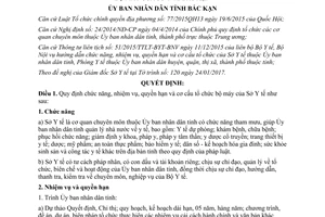 Quyết định 05/2017/QĐ-UBND chức năng nhiệm vụ quyền hạn cơ cấu tổ chức bộ máy Sở Y tế Bắc Kạn