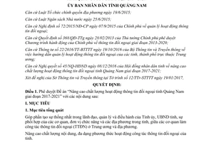 Quyết định 428/QĐ-UBND duyệt đề án về hoạt động thông tin đối ngoại Quảng Nam 2017 2021 2017