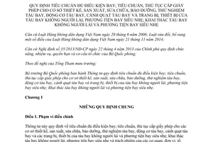Thông tư 35/2017/TT-BQP tiêu chuẩn đủ điều kiện bay thủ tục cấp giấy phép thiết kế sản xuất tàu bay