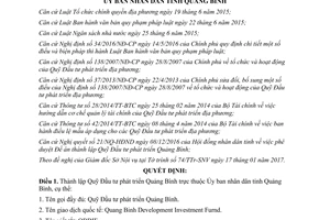 Quyết định 05/2017/QĐ-UBND Quỹ Đầu tư phát triển Quảng Bình