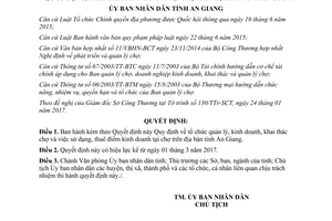Quyết định 06/2017/QĐ-UBND tổ chức quản lý kinh doanh khai thác chợ thuê điểm kinh doanh An Giang