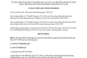 Quyết định 310/QĐ-UBND Đề án thành lập các Câu lạc bộ liên thế hệ tự giúp nhau Ninh Bình 2017 2020