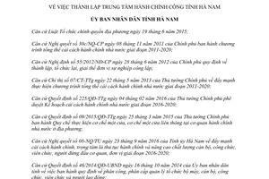 Quyết định 174/QĐ-UBND 2017 thành lập Trung tâm Hành chính công Hà Nam