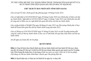 Quyết định 203/QĐ-UBND công bố thủ tục hành chính chuẩn hóa thuộc Sở Tư pháp Tiền Giang 2017