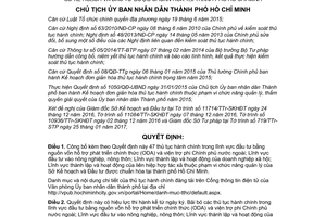 Quyết định 611/QĐ-UBND công bố thủ tục hành chính quản lý Sở Kế hoạch và Đầu tư Hồ Chí Minh 2017