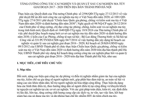 Kế hoạch 31/KH-UBND cai nghiện và quản lý sau cai nghiện Hà Nội 2017 2020