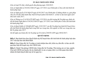 Quyết định 379/QĐ-UBND Kế hoạch theo dõi tình hình thi hành pháp luật Bình Định 2017