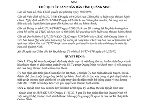 Quyết định 444/QĐ-UBND danh mục nội dung thủ tục hành chính Sở Tư pháp Quảng Ninh 2016