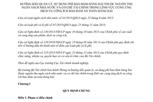Thông tư 14/2017/TT-BTC quản lý sử dụng phí bảo đảm hàng hải dịch vụ công ích bảo đảm