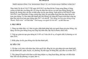 Kế hoạch 33/KH-UBND triển khai công tác đảm bảo trật tự an toàn giao thông Hải Phòng 2017