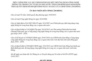 Quyết định 331/QĐ-UBND ứng dụng công nghệ thông tin trong cơ quan nhà nước tỉnh Lâm Đồng 2017