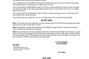 Quyết định 302/QĐ-BTC Quy chế báo cáo tình hình triển khai ứng dụng công nghệ thông tin tại đơn vị 2017