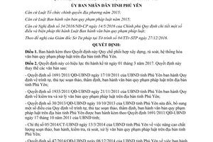 Quyết định 05/2017/QĐ-UBND Quy chế phối hợp xây dựng, rà soát, hệ thống hóa văn bản quy phạm pháp luật trên địa bàn tỉnh Phú Yên
