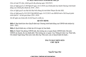 Quyết định 443/QĐ-UBND Chương trình hành động ủy ban nhân dân Bình Thuận 2017