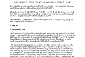 Kế hoạch 21/KH-UBND 2017 thực hiện Đề án tái cơ cấu ngành nông nghiệp Kiên Giang