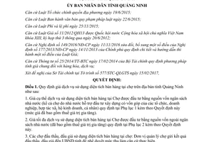 Quyết định 458/2017/QĐ-UBND giá dịch vụ sử dụng diện tích bán hàng tại chợ Quảng Ninh