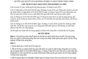 Quyết định 362/QĐ-UBND công bố thủ tục hành chính quản lý chất lượng nông lâm thủy sản Cần Thơ 2017