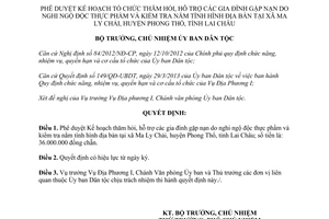 Quyết định 50/QĐ-UBDT Kế hoạch thăm hỏi hỗ trợ gia đình gặp nạn do nghi ngộ độc thực phẩm 2017