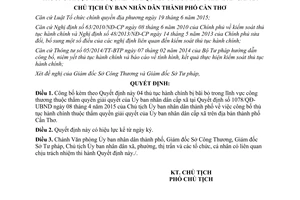 Quyết định 357/QĐ-UBND thủ tục hành chính bị bãi bỏ trong lĩnh vực công thương Cần Thơ 2017
