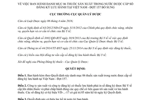 Quyết định 60/QĐ-QLD danh mục thuốc sản xuất trong nước được cấp số đăng ký lưu hành 2017