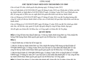 Quyết định 388/QĐ-UBND thủ tục hành chính Tiêu chuẩn Đo lường Chất lượng 2017