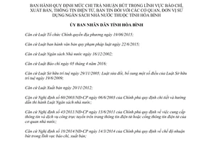 Quyết định 07/2017/QĐ-UBND mức chi trả nhuận bút lĩnh vực báo chí xuất bản thông tin điện tử Hòa Bình