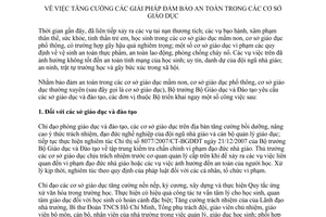 Chỉ thị 505/CT-BGDĐT tăng cường giải pháp đảm bảo an toàn trong cơ sở giáo dục 2017