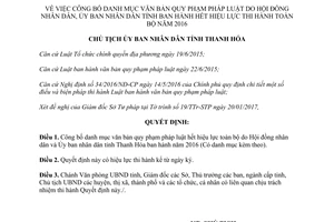 Quyết định 538/QĐ-UBND 2017 văn bản quy phạm pháp luật hết hiệu lực toàn bộ Thanh Hóa