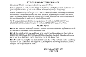 Quyết định 04/2017/QĐ-UBND nhiệm vụ quyền hạn tổ chức Sở Giao thông vận tải Quảng Nam