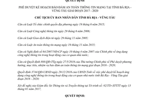Quyết định 373/QĐ-UBND Kế hoạch Bảo đảm An toàn thông tin mạng Bà Rịa Vũng Tàu 2017 2020