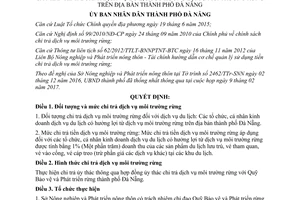 Quyết định 04/2017/QĐ-UBND quy định mức chi trả tiền dịch vụ môi trường rừng Đà nẵng