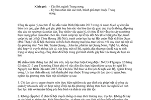 Công văn 515/BVHTTDL-VHCS tăng cường chỉ đạo chấn chỉnh công tác quản lý tổ chức lễ hội 2017