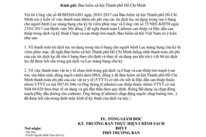 Công văn 467/BHXH-CSYT giải quyết vướng mắc thanh toán dịch vụ kỹ thuật tại Bệnh viện Nguyễn Trãi 2017