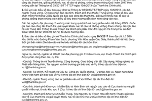 Công văn 392/TTCP-KHTCTH báo cáo kết quả công tác Quý I 2017