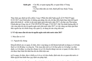Công văn 2676/BTC-QLCS hướng dẫn mua sắm tài sản từ nguồn ngân sách nhà nước 2017