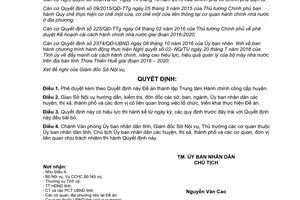 Quyết định 402/QĐ-UBND duyệt Đề án thành lập Trung tâm Hành chính công cấp huyện Thừa Thiên Huế 2017