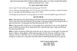 Quyết định 584/QĐ-UBND thực hiện Nghị quyết về phát triển khoa học công nghệ tỉnh Bình Định 2017