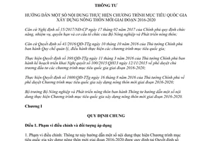 Thông tư 05/2017/TT-BNNPTNT hướng dẫn thực hiện Chương trình quốc gia xây dựng nông thôn mới