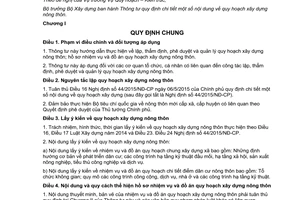 Thông tư 02/2017/TT-BXD hướng dẫn quy hoạch xây dựng nông thôn