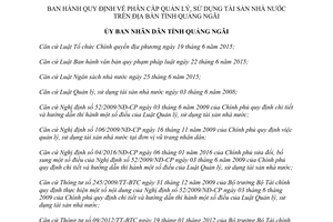 Quyết định 09/2017/QĐ-UBND Quy định phân cấp quản lý sử dụng tài sản nhà nước Quảng Ngãi