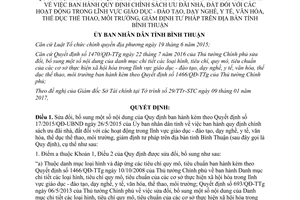 Quyết định 09/2017/QĐ-UBND sửa đổi 17/2015/QĐ-UBND chính sách ưu đãi nhà đất giáo dục Bình Thuận
