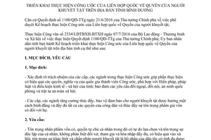 Kế hoạch 651/KH-UBND Công ước Liên hợp quốc Quyền người khuyết tật Bình Dương năm 2017