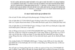 Quyết định 03/2017/QĐ-UBND sửa đổi Quy chế tổ chức hoạt động của Phòng Giáo dục Đào tạo Hồ Chí Minh