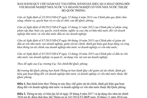 Thông tư 48/2017/TT-BQP giám sát tài chính đánh giá hiệu quả hoạt động đối doanh nghiệp nhà nước