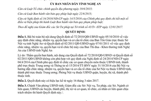 Quyết định 34/2017/QĐ-UBND bãi bỏ 72/2010/QĐ-UBND 02/2011/QĐ-UBND Nghệ An