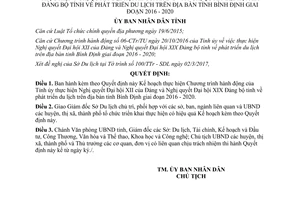 Quyết định 755/QĐ-UBND thực hiện Nghị quyết phát triển du lịch Bình Định 2016 2020 2017