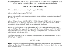 Quyết định 177/QĐ-UBND 2017 đấu giá quyền khai thác khoáng sản vật liệu xây dựng Lai Châu