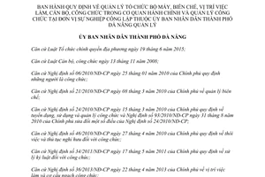 Quyết định 06/2017/QĐ-UBND Quy định quản lý tổ chức bộ máy cán bộ công chức Đà Nẵng