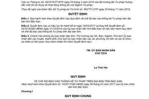 Quyết định 10/2017/QĐ-UBND báo cáo thống kê Tư pháp Bắc Kạn